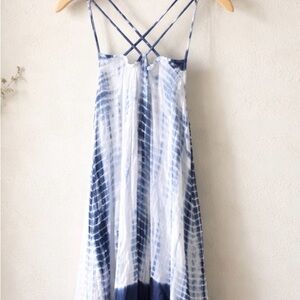 Elan Blue and White Tie-Dye Sundress